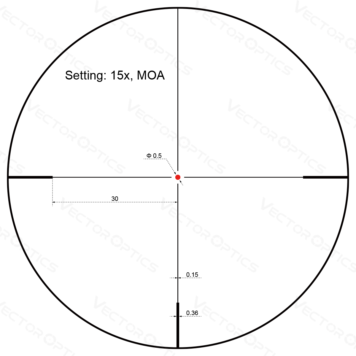 Vector Optics Forester 3-15x50SFP kiväärin kiikaritähtäin