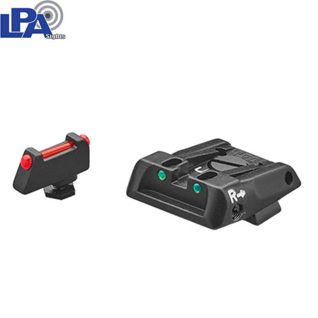 Glock 17, Glock 19, Glock 26 adjustable sight set with fiber optics LPA