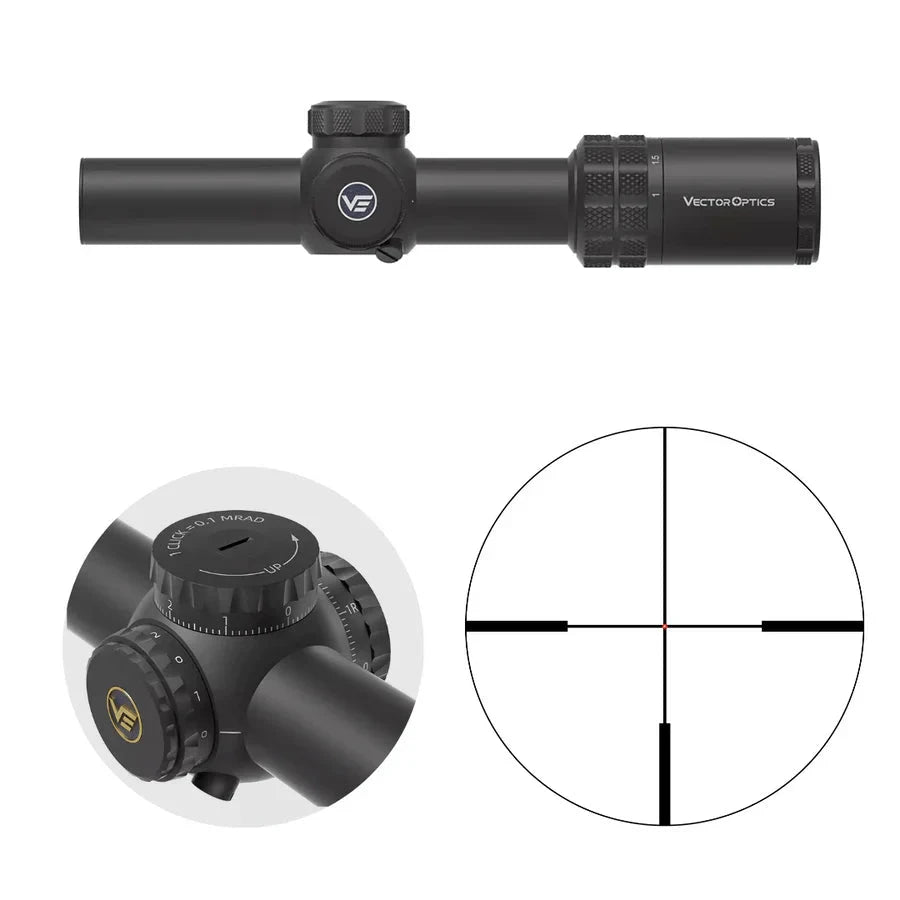 Vector Optics Grizzly 1-6x24i HD Fiber kiväärioptiikka Vector Optics