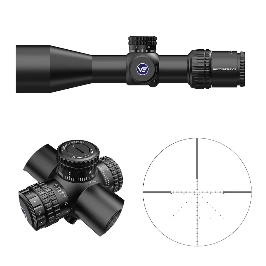 Vector Optics Veyron 10x44 SFP kompakti kiväärikiikaritähtäin