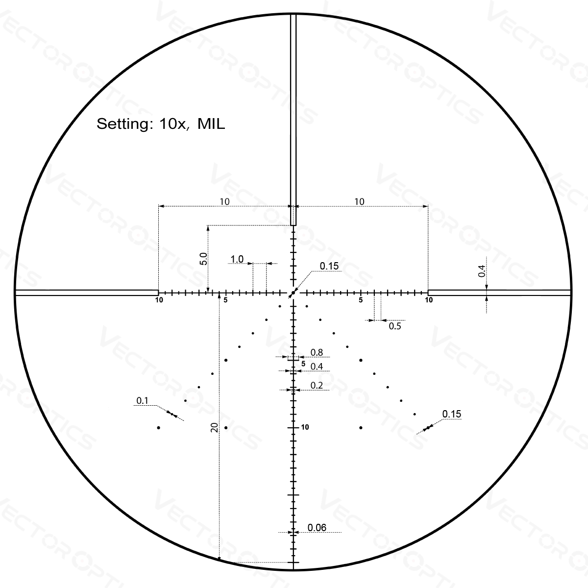 Vector Optics Veyron 10x44 SFP kompakti kiväärikiikaritähtäin