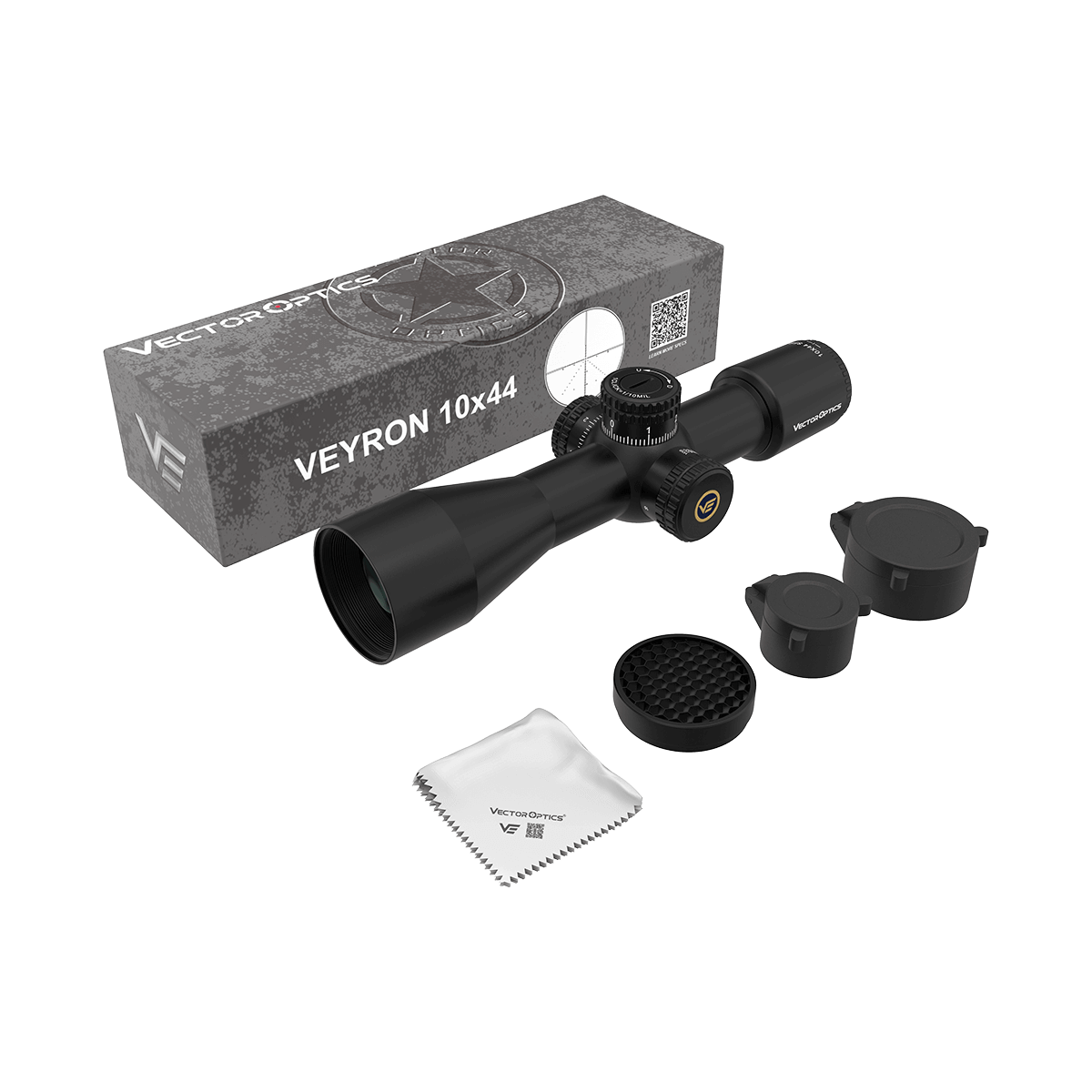 Vector Optics Veyron 10x44 SFP kompakti kiväärikiikaritähtäin