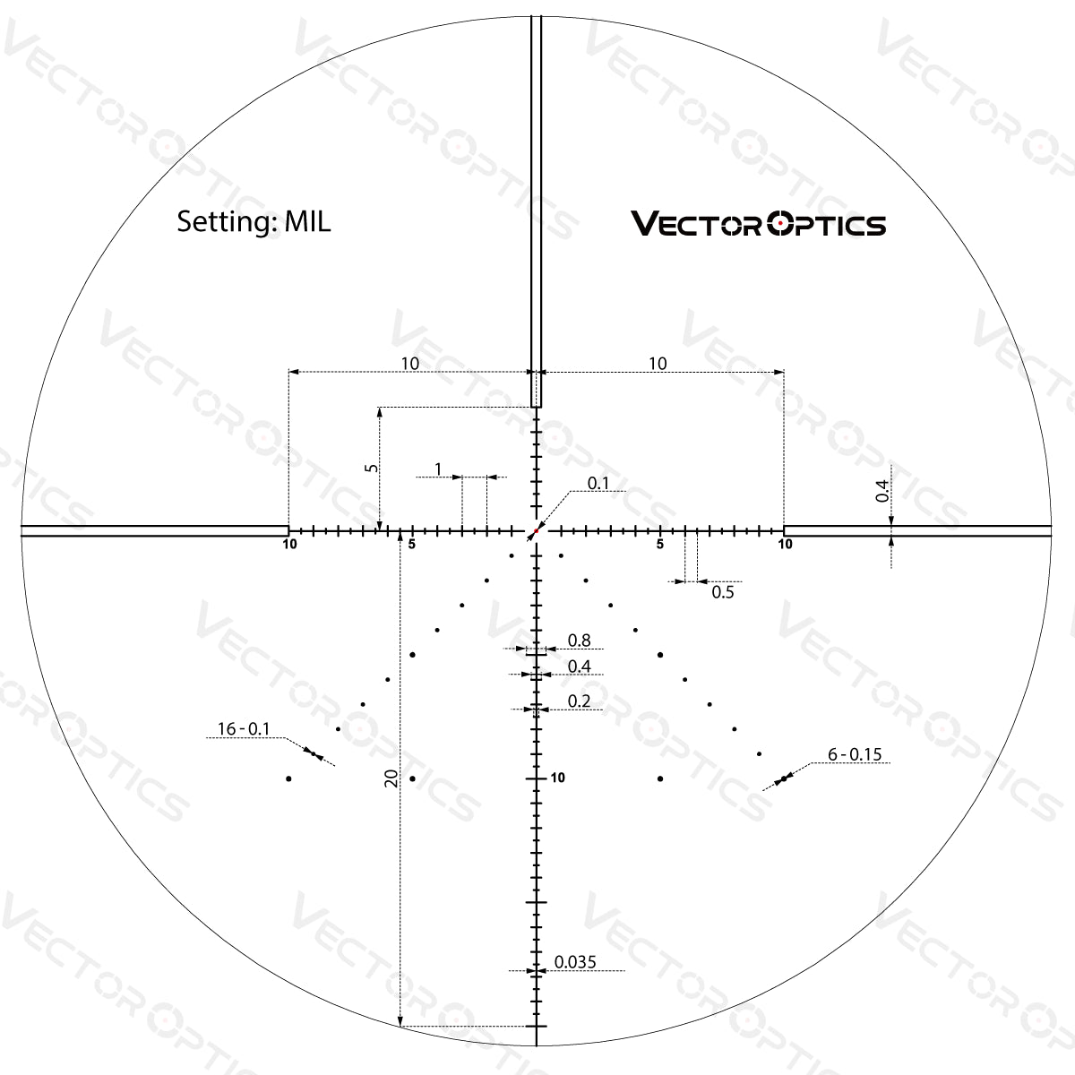 Vector Optics Veyron 6-24x44 IR First Focal Plane valaistu kiväärin kiikaritähtäin Vector Optics