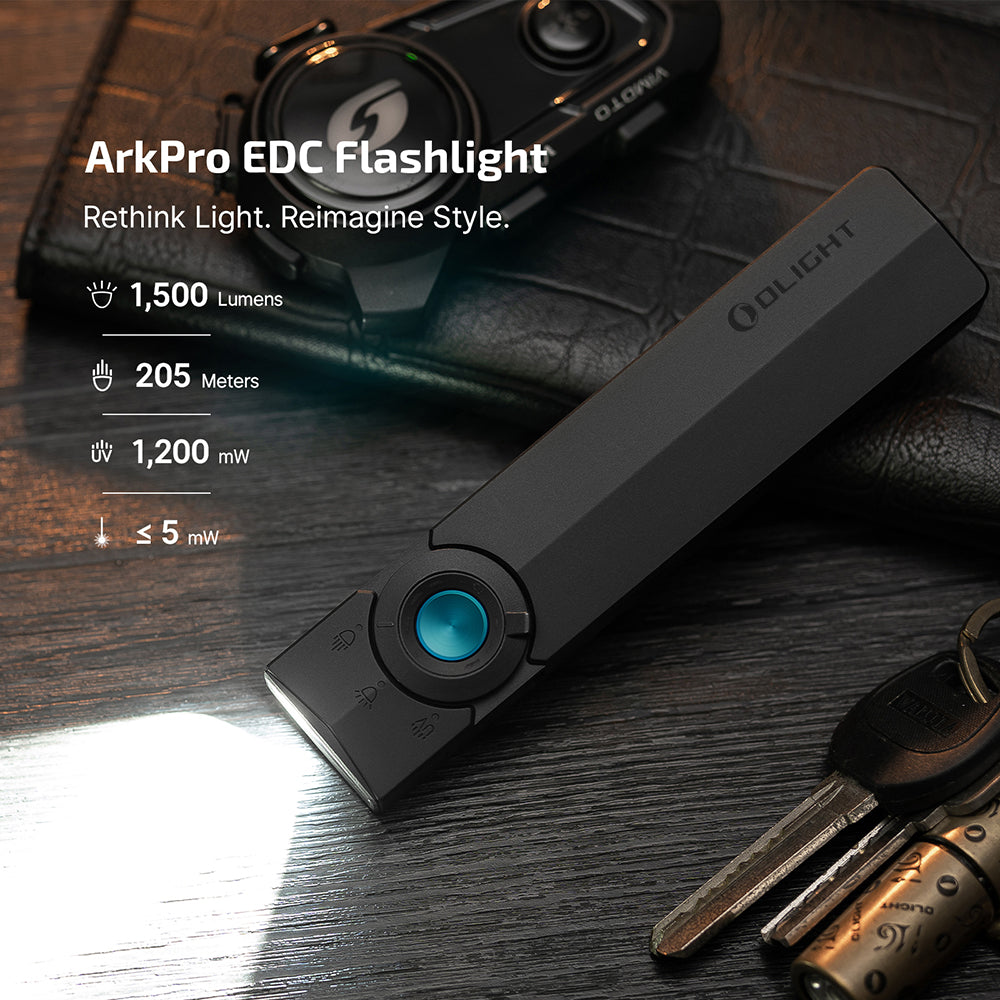 Olight ArkPro | litteä 4-in-1 EDC valaisin | 1.500 lm