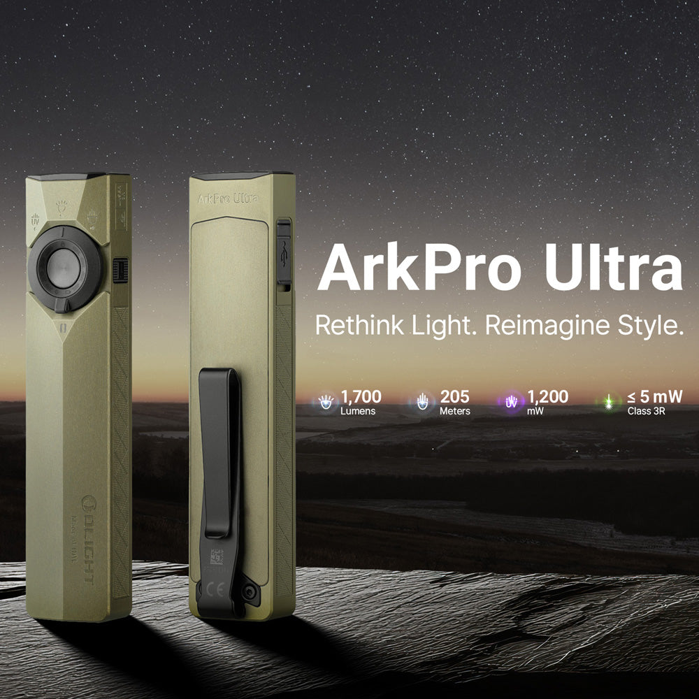 Olight ArkPro Ultra | flat 4-in-1 EDC valaisin | 1.700 lm - Olive Green