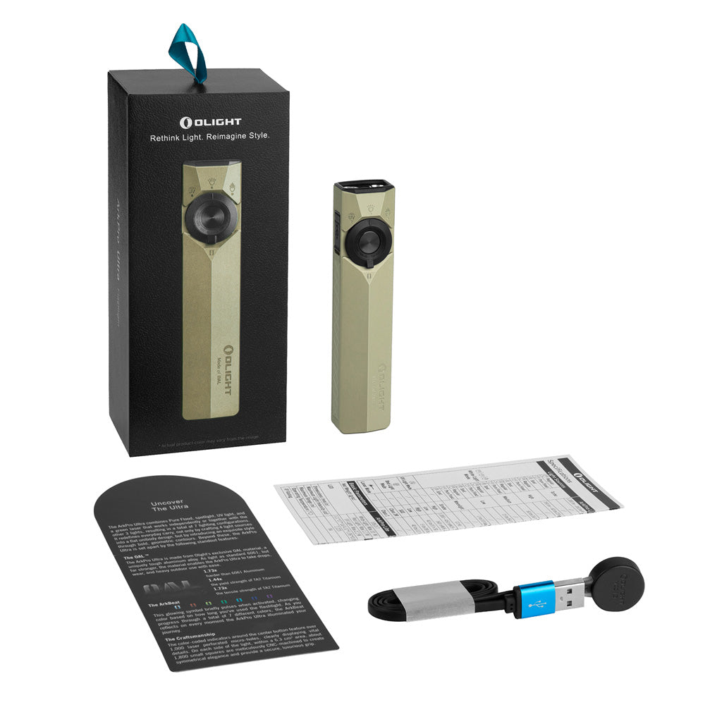 Olight ArkPro Ultra | flat 4-in-1 EDC valaisin | 1.700 lm - Olive Green