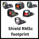Punapistetähtäimet Shield RMSc footprintilla