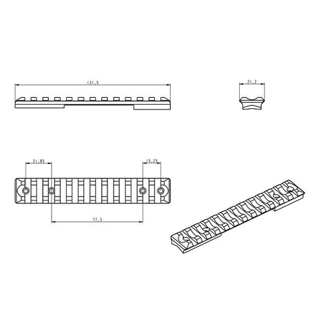 CZ 600 Picatinny-kisko [teräs] | Short