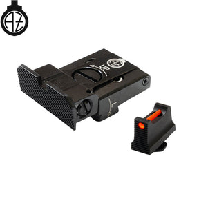 Säädettävät rautähtäimet Glock [G17 G19 G26 & other] kuituoptiikalla | type