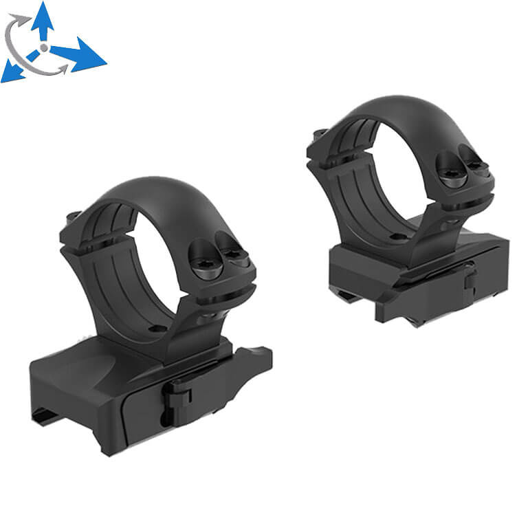 30 mm kiikaritähtäinten kiinnitys | kaksiosainen Picatinny QD Ergo -jalusta 