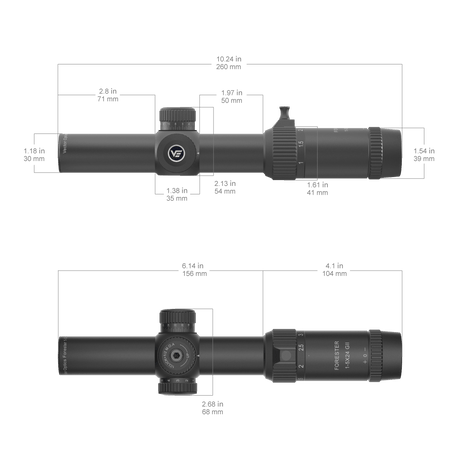 Vector Optics Forester 1-5x24SFP GenII kiväärin kiikaritähtäin
