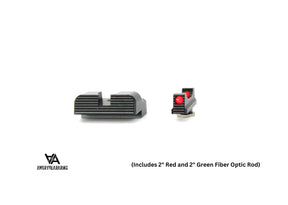 Matalat rautähtäimet Glock [G17 G19 G26 & other] | with fiber optics