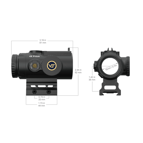 Vector Optics Paragon 4x24 erittäin kompakti prismakiväärin kiikaritähtäin