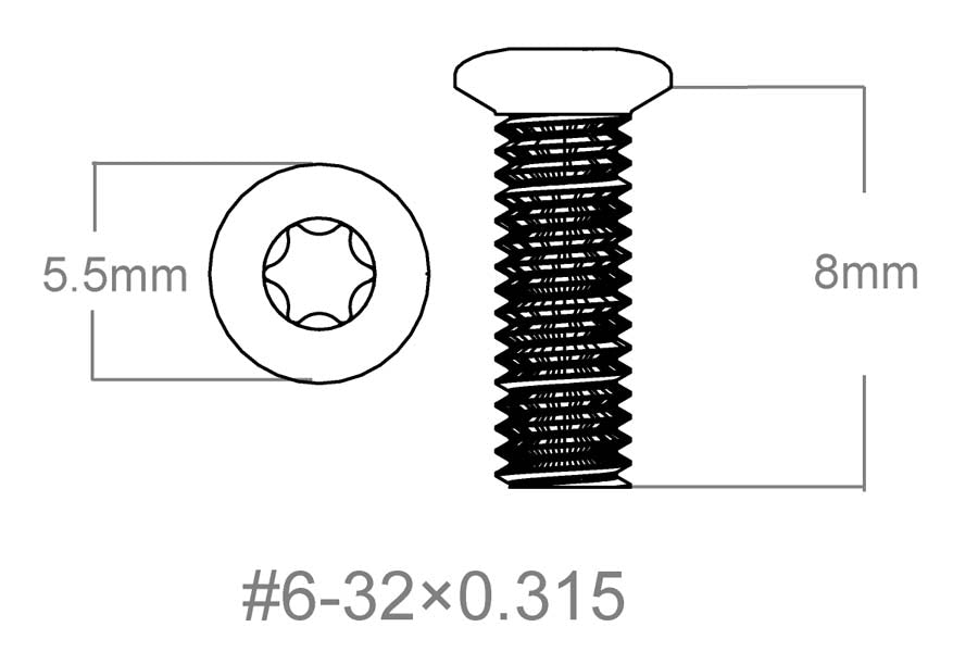 Ruuvisarja 3 kpl | 6-32x0.315" [T10] 