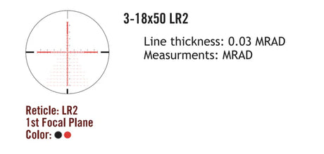 Sightmark Presidio 3-18x50 LR2 FFP kiväärikiikaritähtäin