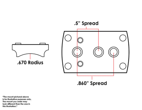 Universal haulikko / kivääri [.670’’ Radius] punapistetähtäinkiinnike | tyyppi S [RMSc DPP K-series footprint]
