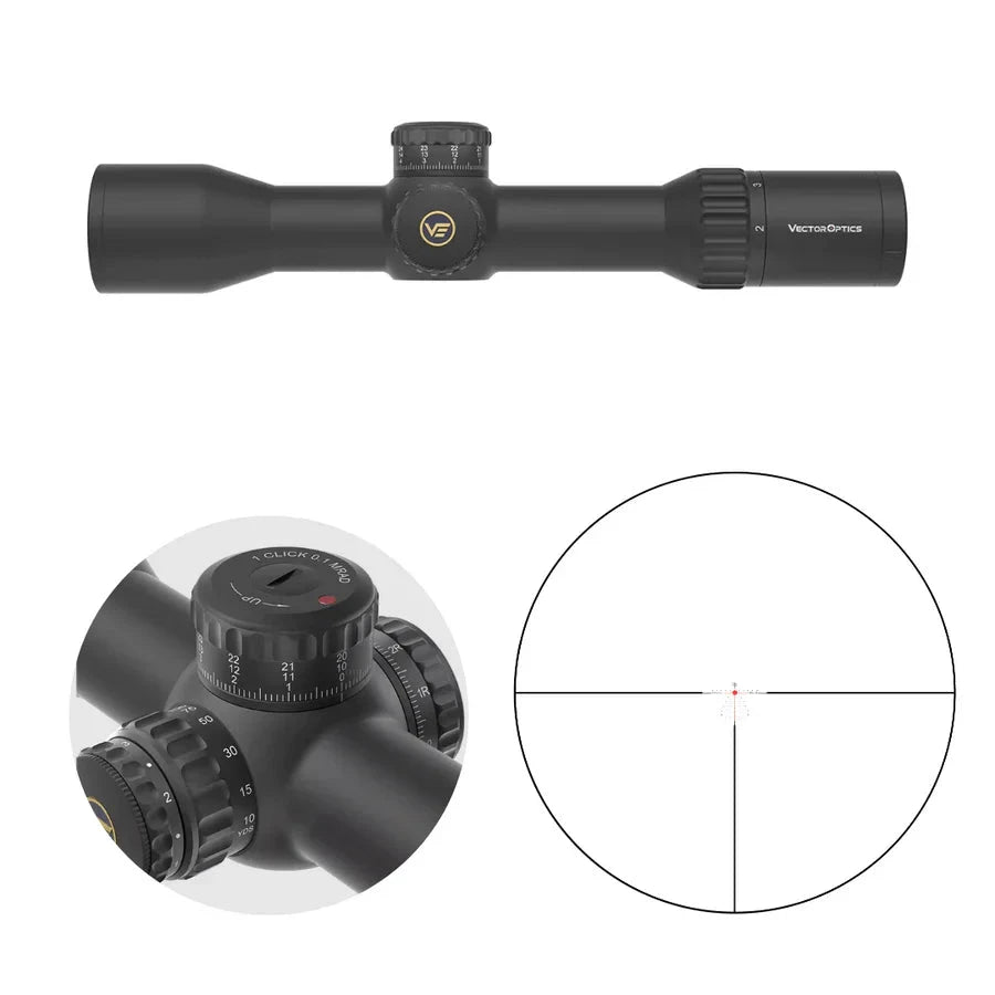 Vector Optics Continental x6 2-12x44 CTR MPVO kiväärin kiikaritähtäin Vector Optics