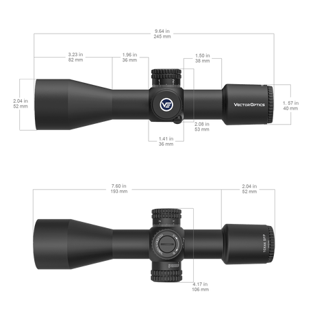 Vector Optics Veyron 10x44 SFP kompakti kiväärikiikaritähtäin