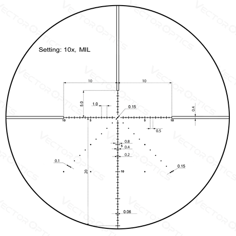 Vector Optics Veyron 10x44 SFP kompakti kiväärikiikaritähtäin