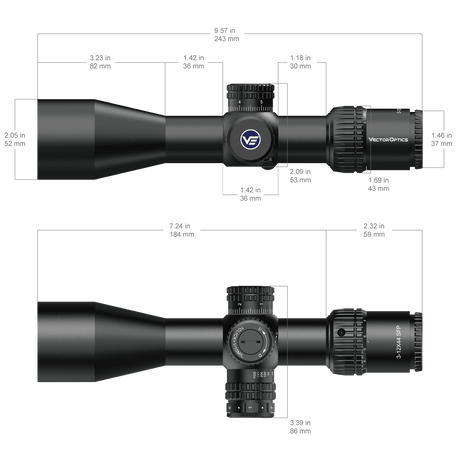 Vector Optics Veyron 3-12x44IR SFP kompakti kiväärin kiikaritähtäin