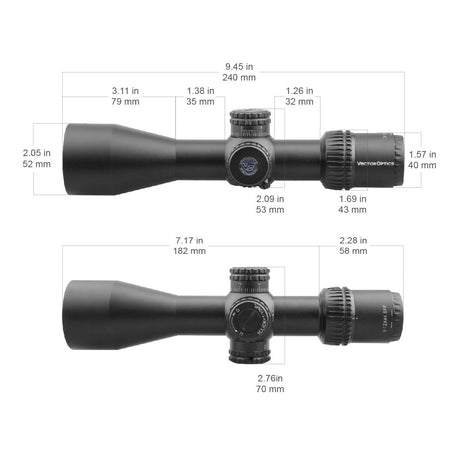 Vector Optics Veyron 3-12x44 SFP compact kiväärin kiikaritähtäin