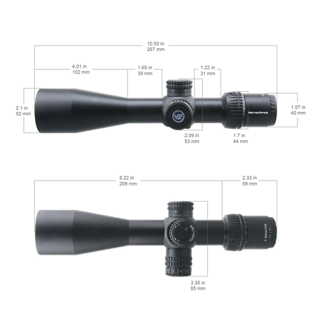 Vector Optics Veyron 4-16x44 IR First Focal Plane valaistu kiväärin kiikaritähtäin