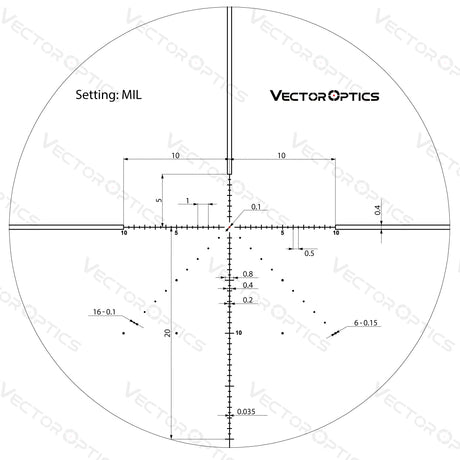 Vector Optics Veyron 6-24x44 IR First Focal Plane valaistu kiväärin kiikaritähtäin