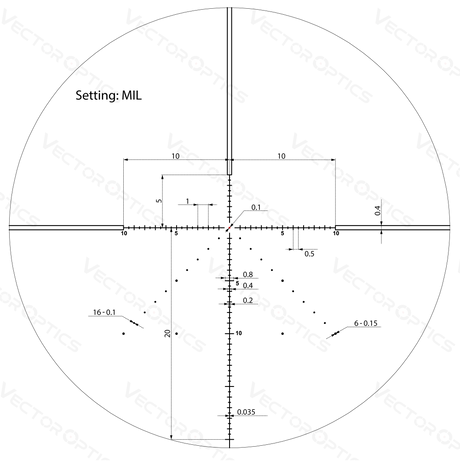 Vector Optics Veyron 4-16x44 IR First Focal Plane valaistu kiväärin kiikaritähtäin