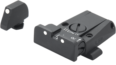 Säädettävät rautähtäimet Glock [G17 G19 G26 & other] | valkoiset pisteet