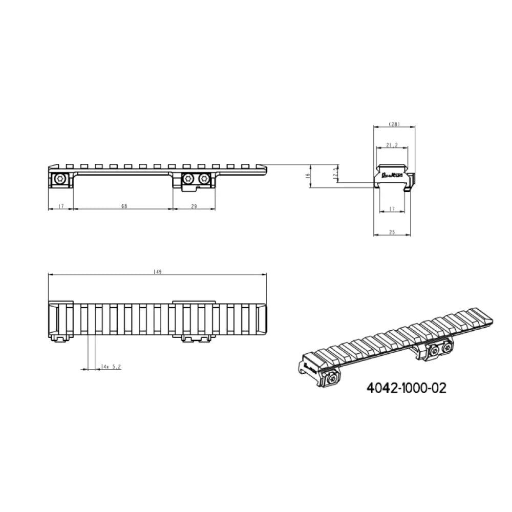 CZ 550 & CZ 557 Picatinny-kisko | Short