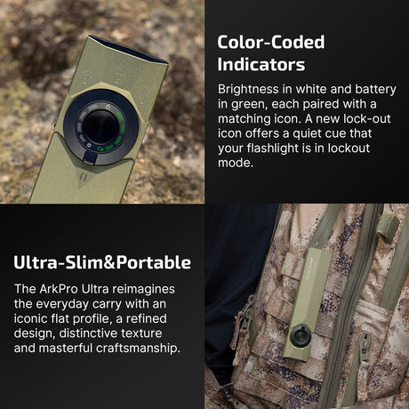 Olight ArkPro Ultra | flat 4-in-1 EDC valaisin | 1.700 lm - Olive Green