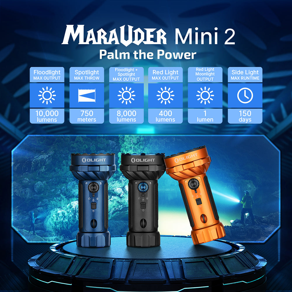 Olight Marauder 2 Mini | tehokas ladattava valaisin | 10.000 lm
