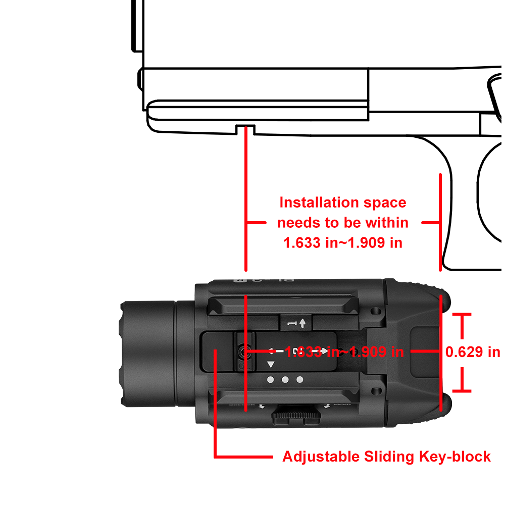 Olight PL-3R Valkyrie | pistoolin valaisin | 1.500 lm