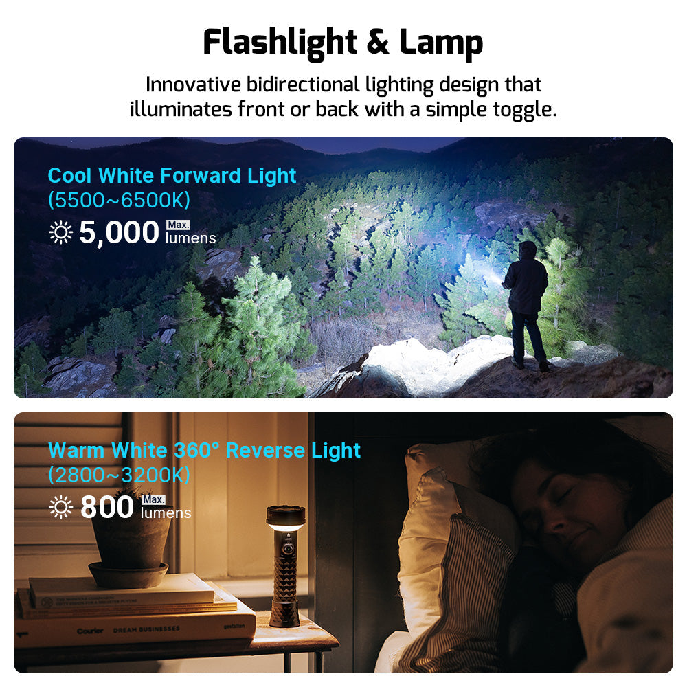 Olight Prowess | valaisin with bidirectional lighting | 5.000 lm